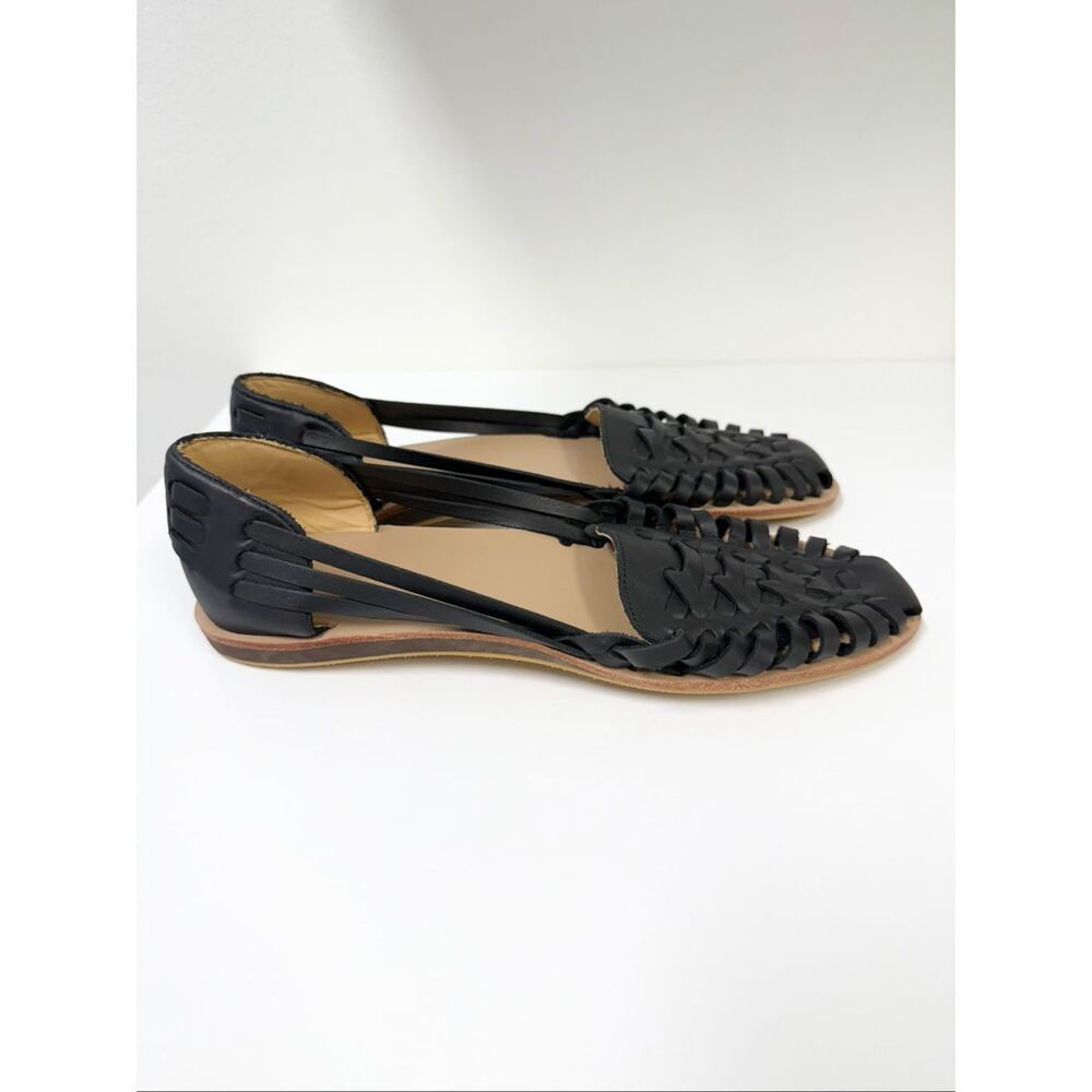 Nisolo Black Woven Leather Slip-On Flats - Picture 3 of 5